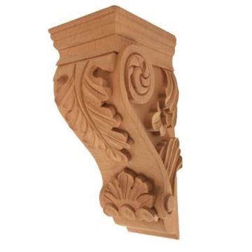 Picture of Unfinished Large Acanthus Corbel Rubberwood (CORBEL-A-3-RW)