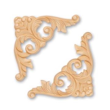 Picture of 5-1/8" X 5-1/8" X 3/8" Handcarved Corners  Pairs 