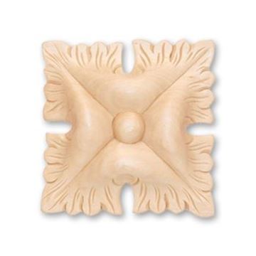 Picture of 3-1/2" X 3-1/2"X 5/8" Handcarved Rosette