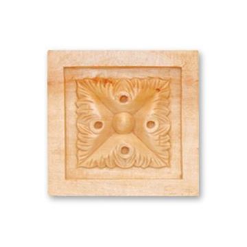 Picture of 3-3/8" X 3-3/8 X 3/4 Handcarved Rosette 