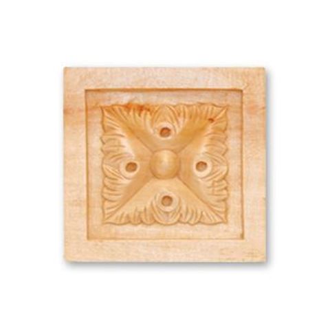 Picture of 3-3/8" X 3-3/8 X 3/4 Handcarved Rosette 