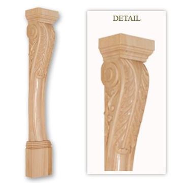 Picture of 5-3/4" x 4" x 36 Handcarved Mantel Bases  Posts 