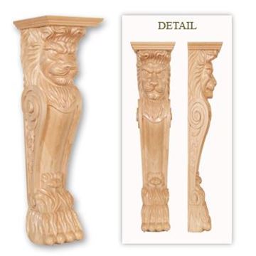 Picture of 9" x 8" x 28-1/2 Handcarved Mantel Bases  Posts