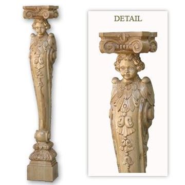 Picture of 6-1/2" x 6-1/2" x 37-3/4" Handcarved Mantel Bases  Posts 
