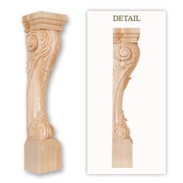 Picture of 7-1/4" x 8" x 36" Handcarved Mantel Bases  Posts 
