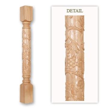 Picture of 3-3/4" x 3-3/4" x 36" Handcarved Mantel Bases  Posts 