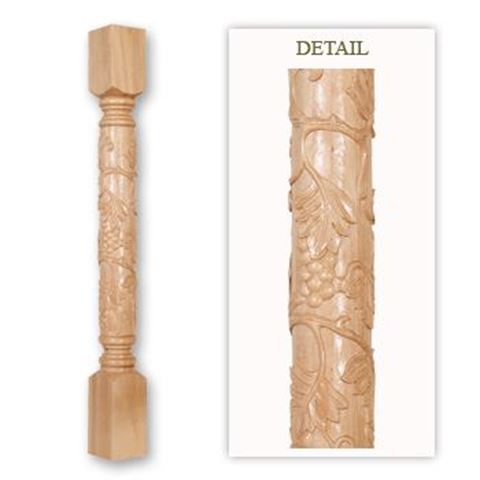 Picture of 3-3/4" x 3-3/4" x 36" Handcarved Mantel Bases  Posts 