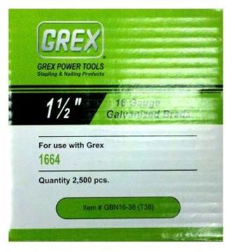 Picture of GREX Galvanized Brad Nails for 16 Gauge (1-1/2" Length)