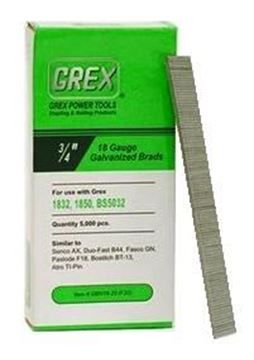 Picture of GREX Galvanized Brad Nails for 18 Gauge (3/4" Length)