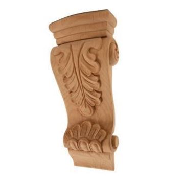 Picture of Unfinished Low Profile Acanthus Corbel Rubbwood (CORBEL-A-7-RW))