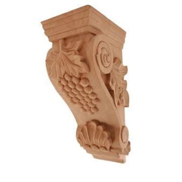 Picture of Unfinished Large Grape Corbel Rubberwood (CORBEL-G-3-RW)