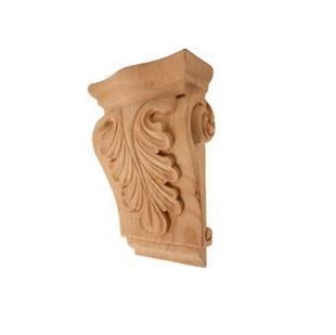 Picture of Unfinished Low Profile Acanthus Corbel Red Oak (CORBEL-A-9-RO)