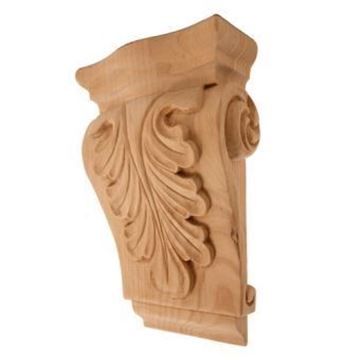 Picture of Unfinished Low Profile Acanthus Corbel Rubberwood (CORBEL-A-11-RW)