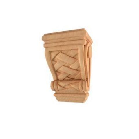 Picture of Unfinished Mini Basket Weave Corbel Alder (CORBEL-BW-4-AL)