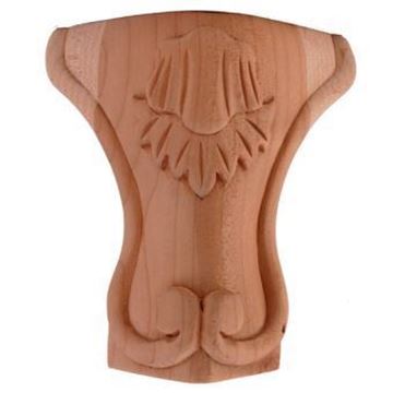 Picture of Unfinished Leg Carved Acanthus Rubberwood (LEG-2-RW)