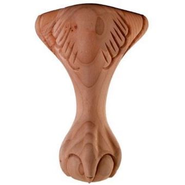 Picture of Unfinished Leg Carved Ball & Claw Rubberwood (LEG-5-RW)