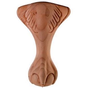 Picture of Unfinished Leg Carved Ball & Claw Red Oak (LEG-5-RO)