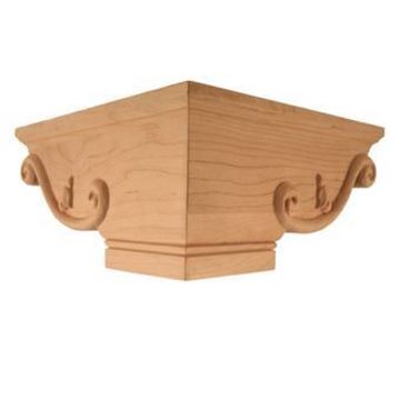 Picture of Unfinished Pedestal Foot Corner Rubberwood (PED-2-C-RW)