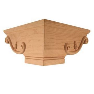 Picture of Unfinished Pedestal Foot Corner Red Oak (PED-2-C-RO)