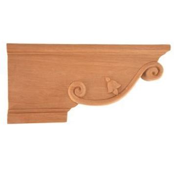 Picture of Unfinished Pedestal Foot Left Rubberwood (PED-2-L-RW)