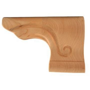 Picture of Unfinished Pedestal Foot Right Rubberwood (PED-3-R-RW)