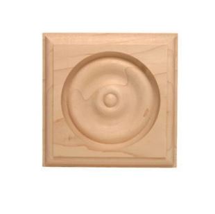 Picture of Unfinished Rosette 3-3/4" x 3-3/4" x 1" Maple (R-8-MP)
