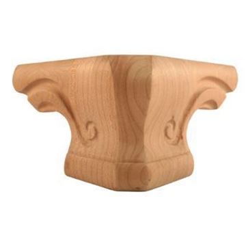 Picture of Unfinished Rounded Ped Foot Corner Rubberwood (PED-3-CR-RW)