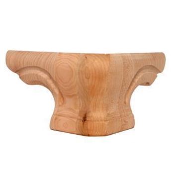 Picture of Unfinished Rounded Pedestal Foot Corner Red Oak (PED-CR-RO)