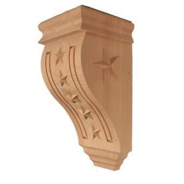 Picture of Unfinished Small Patriotic Corbel Cherry (CORB-USA-1-CH)