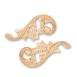 Picture of Handcarved Corners Pairs Whitewood (364WW)