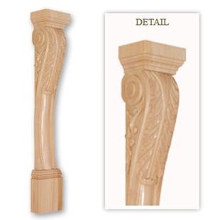 Picture of Handcarved Mantel Bases Posts Red Oak (1025O)