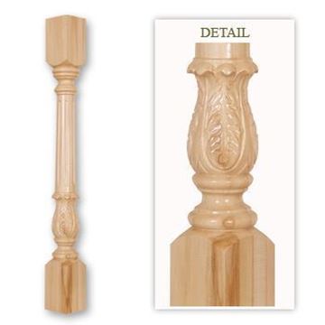 Picture of Handcarved Mantel Bases  Posts Birch (501BR)